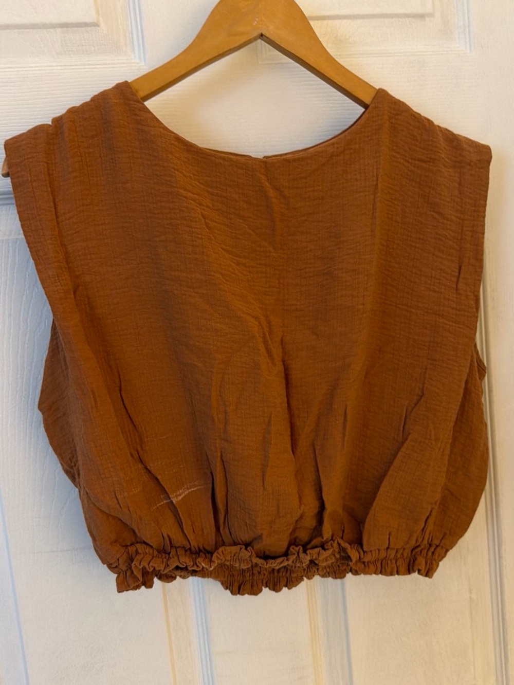 a new day Rust Brown Cropped Tank Top